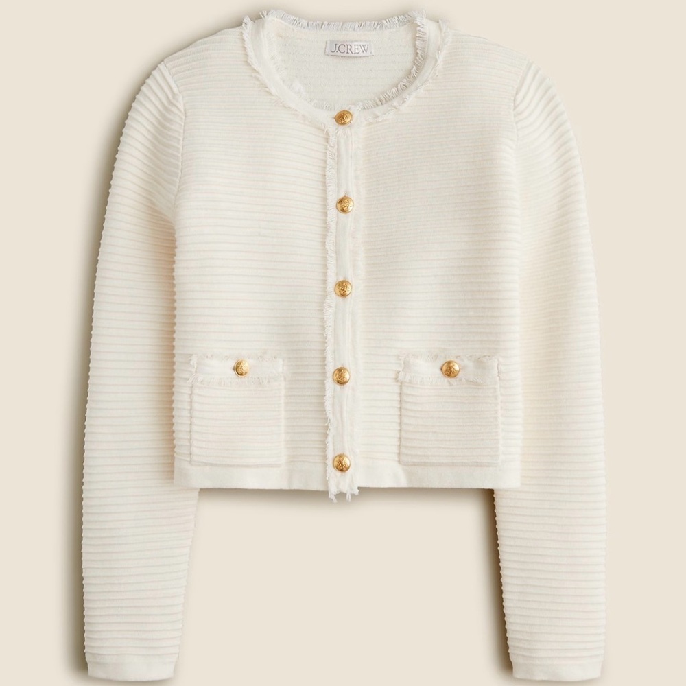 J. Crew Emilie sweater lady jacket in textured cotton